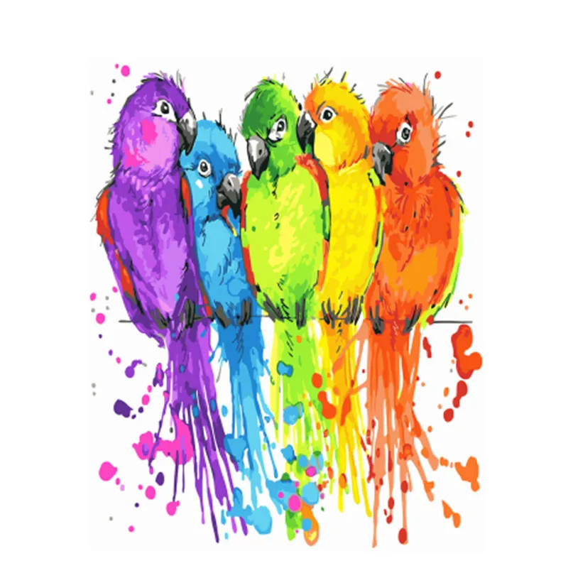 DRAWJOY картина в рамке птицы Сделай Сам Живопись по номерам Красочная картина домашний декор для гостиной руки Уникальные подарки GX22513