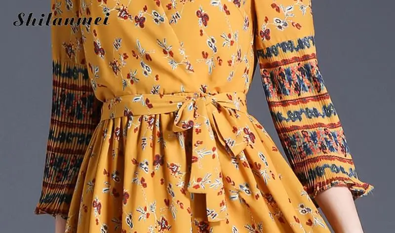 Для женщин летнее платье Элегантные старинные Boho богемное для похудения дышащий