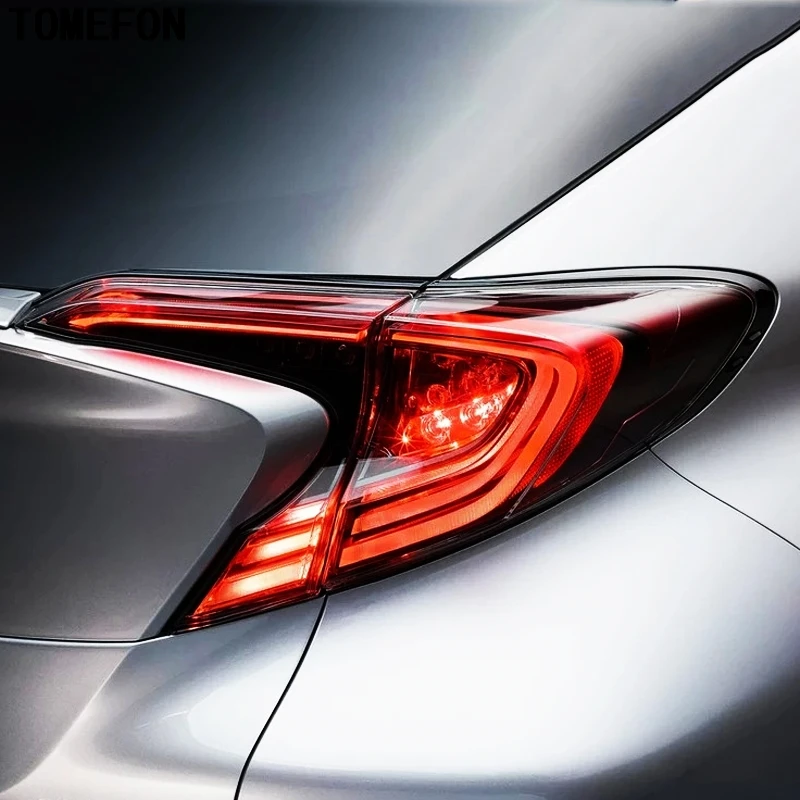 

TOMEFON Auto Exterior Accessories Styling ABS Chrome Rear Tail Light Lamps Mouldings Cover 6PCS For Toyota C-HR CHR 2016 2017