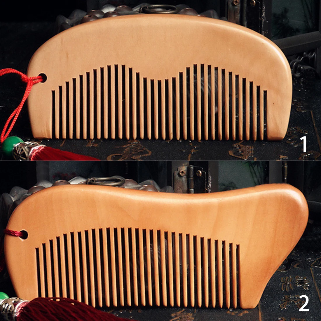 Кисточка резная ручная расческа из красного дерева для волос Деревянный Салон