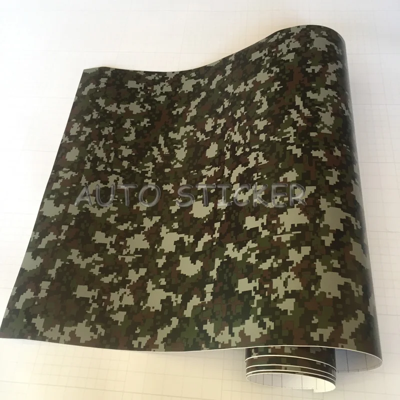Женская 10/20/30/40/50 см * 152 цифровая камуфляжная виниловая оболочка Автомобильная