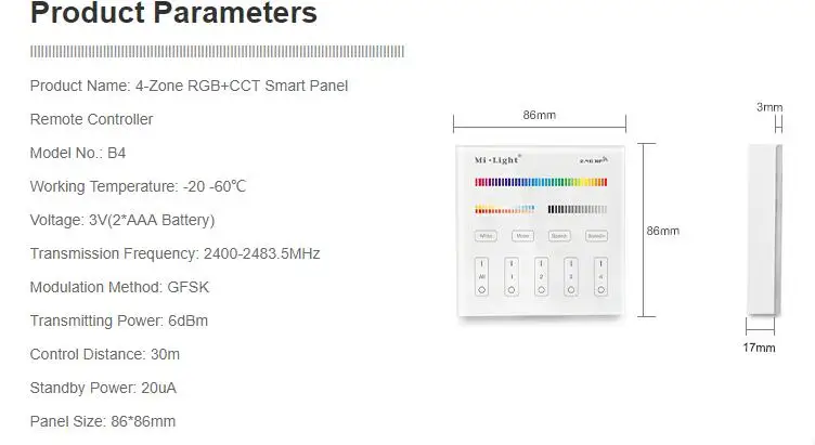 Mi светильник B0 B1 B2 B3 B4 B8 4-Zone 8Zone 2,4 GHZ яркость/CT/RGB/RGBW/RGB+ CCT светодиодная умная панель Пульт дистанционного управления светильник