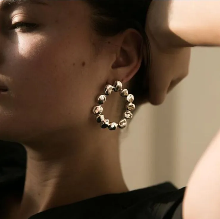 Твердые серьги-кольца неправильной формы в виде молотков нежные женские модные