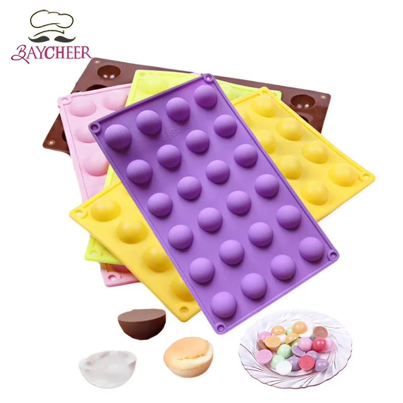 Baycheer 24 Отверстия половина сферы силиконовая шоколадная ледяная форма для