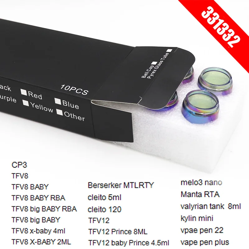 2 шт./лот iwodevape Радуга стеклянная трубка для RBA катушка замена Pyrex прямой vape ручка