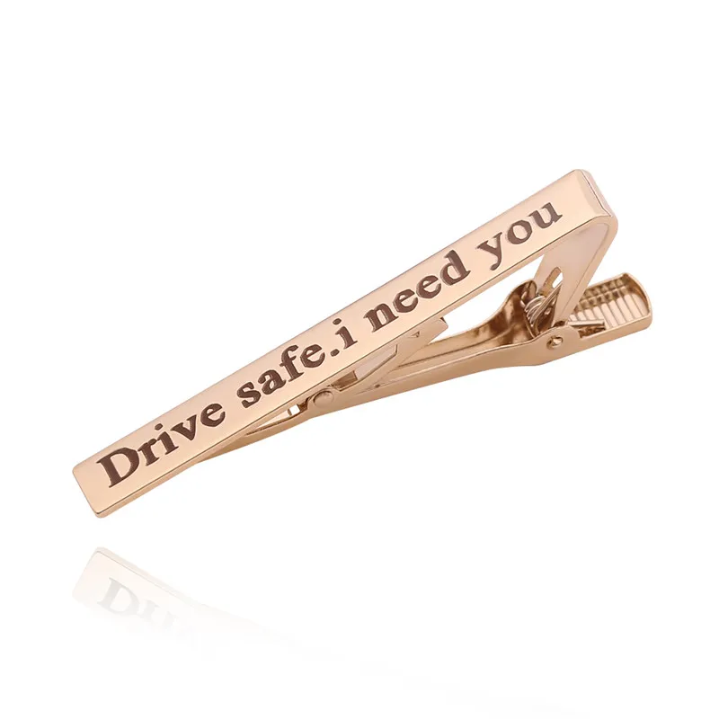 gold customize Fashion Custom Tie Clip For Men High Quality Classic Copper Casual Style Tie Pin Clip men gifts collar stays Jewelry accessories - Окраска металла: gold customize