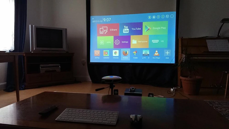 ByJoTeCH M18 проектор 3D 1080P 2G 16G Android wifi 4K домашний кинотеатр проектор AirPlay Miracast встроенный аккумулятор