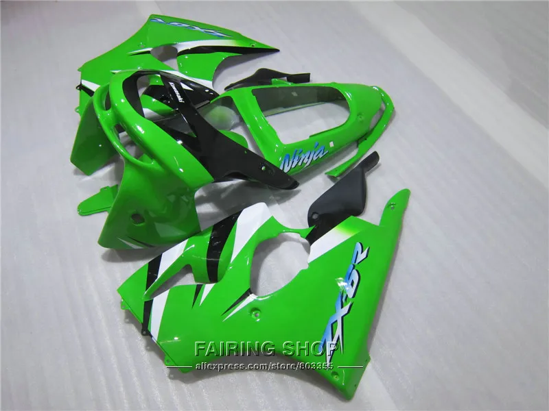 Высокое качество Пластик обтекатель комплект для Kawasaki ZX6R 1998 1999 98 99 Зеленый Черный