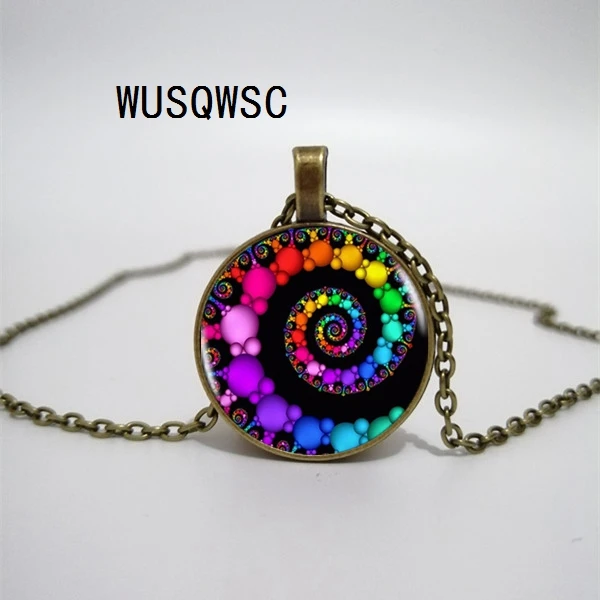 WUSQWSC спиральная подвеска Фрактальная ожерелье с кулоном из цветущего вихревого