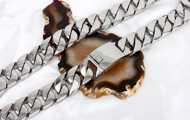 Ожерелье из кубинской панцирной цепи нержавеющей стали 316L 24 мм | Украшения и