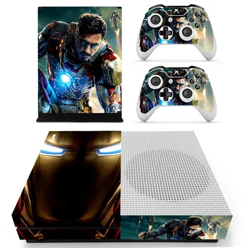 Мстители Железный человек кожи наклейка для Microsoft Xbox One S консоль и контроллер скины стикеры s для Xbox One тонкий виниловое покрытие - Цвет: Ys-xboxoneS-1441