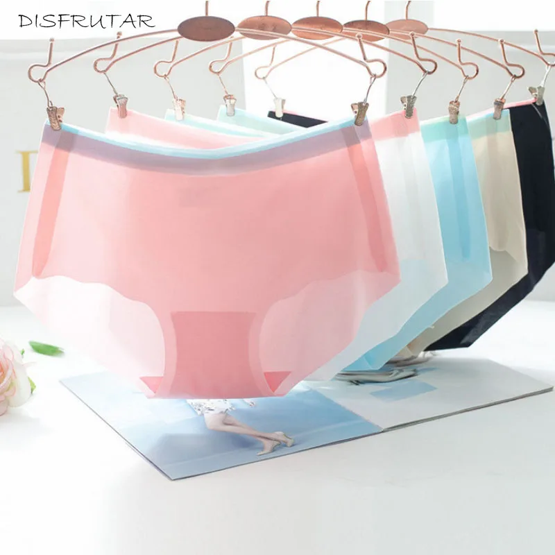 Прозрачные женские трусы свежие цвета бесшовное нейлоновое женское нижнее белье