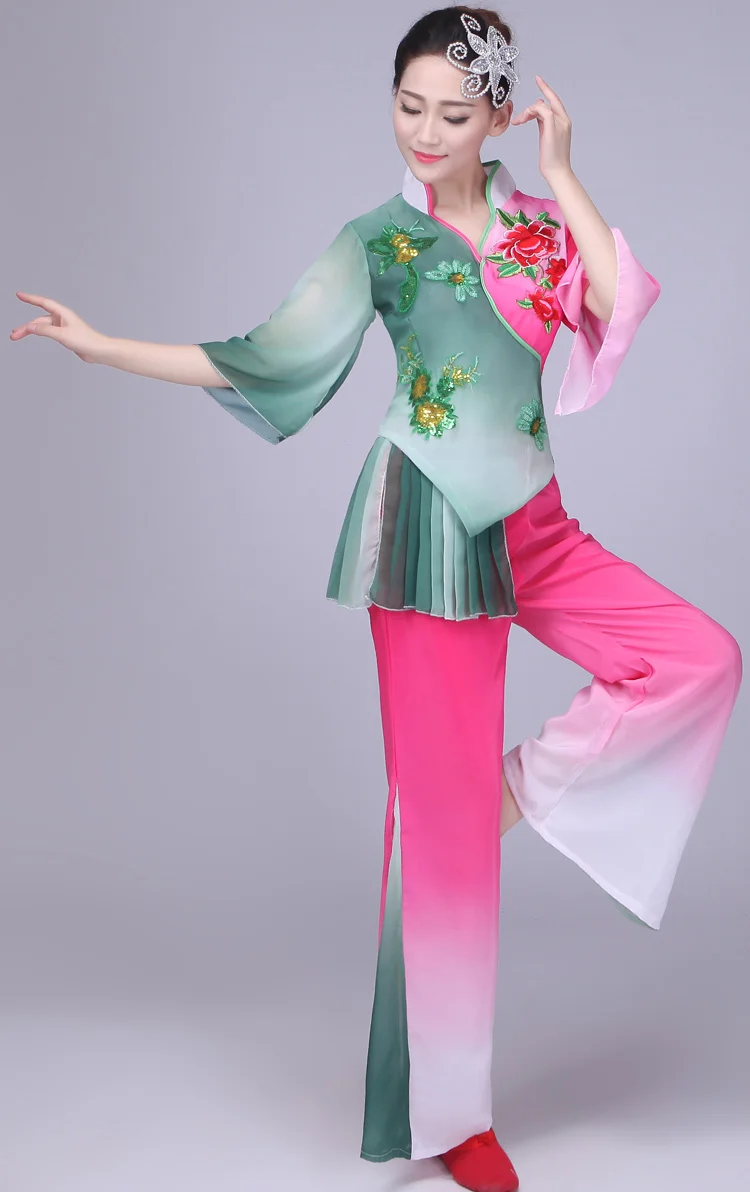 traditional chinese folk dance costume for woman national women yangge woman clothing dragon dance costumes costume yangko dress