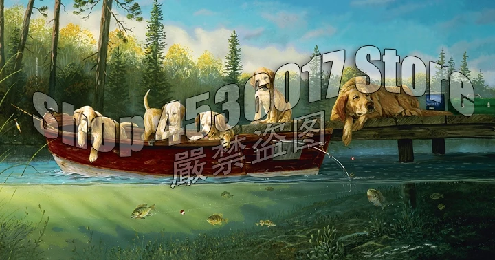 Алмазная картина 5D &quotсделай сам&quot собаки детские животные рыбалка холст