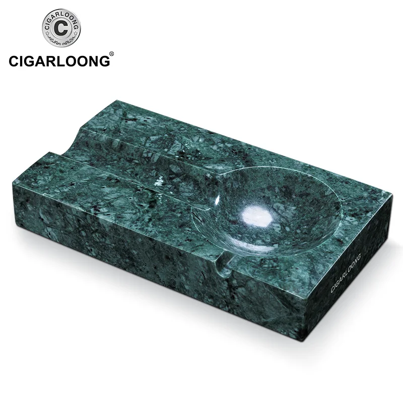 CIGARLOONG сигар пепельница jasper зеленого мрамора бытовой Размер дыма канавки CE