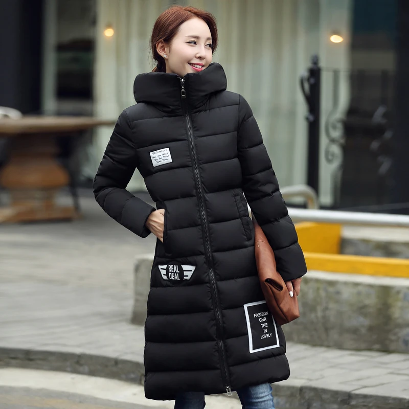 Женская куртка с хлопковой подбивкой новинка 2017 зимняя плотная длинная