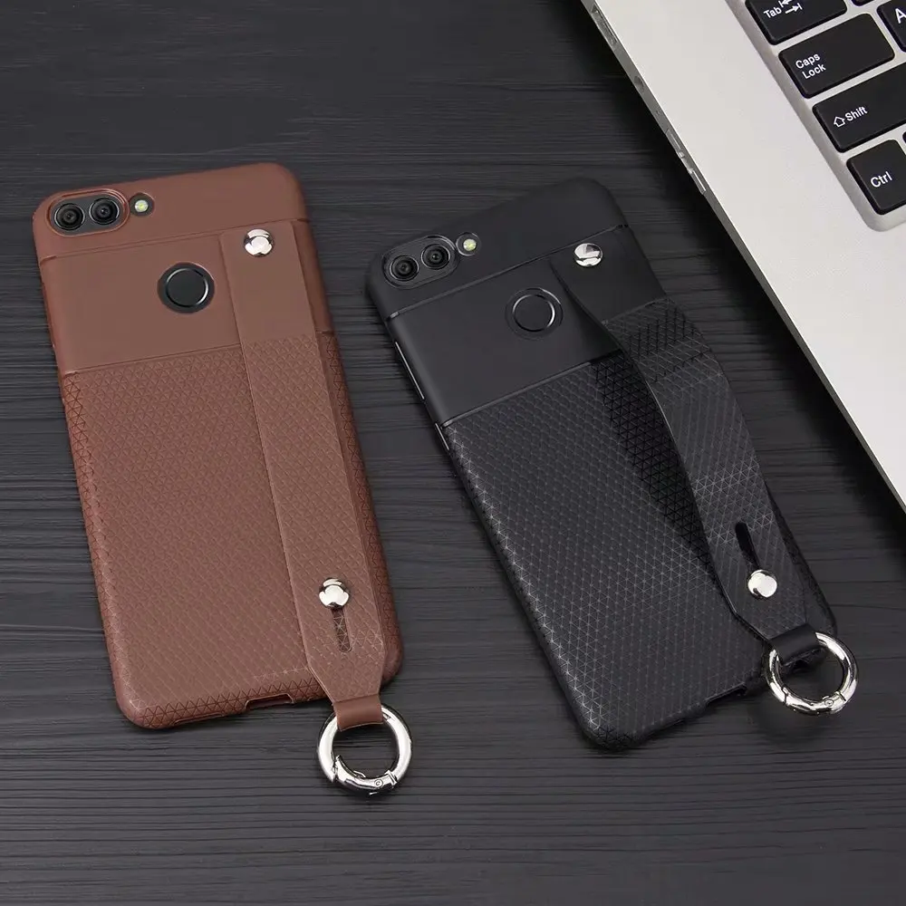 Wrist Strap Soft TPU Phone Case For Huawei P smart Plus 2019 Nova 3 3e 3i 2i Triangle pattern Holder | Мобильные телефоны и