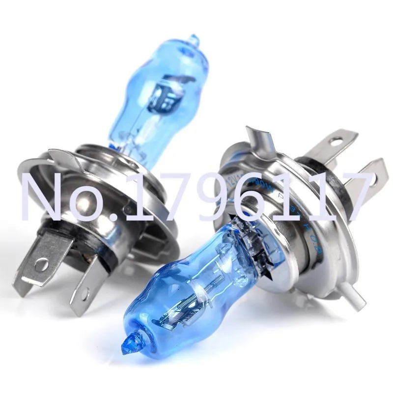 Галогенные лампочки супер белого цвета для автомобиля.2 х H4 9003 HB2 P43T 12В 5500К 100 Вт. |