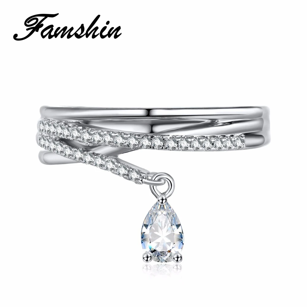 FAMSHIN высококачественный многослойный Крест свадебное ожерелье с каплевидными