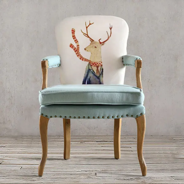 S5 Louis fashion Dining chairs American desk European retro solid wooden Nordic simple single Cafe leisure - Цвет: S5
