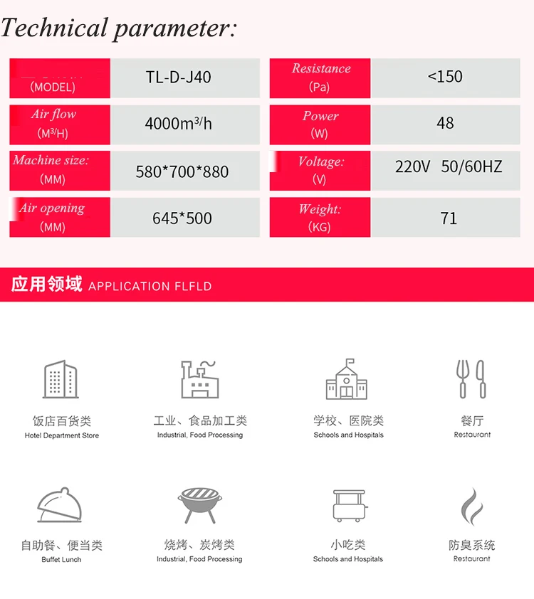 Очиститель дыма для ресторана отеля фильтр масла коммерческое оборудование