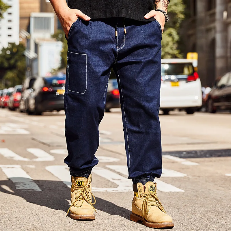 Фото Новинка 2018 мужские джинсы свободные в стиле хип хоп осенние брюки ковбойские