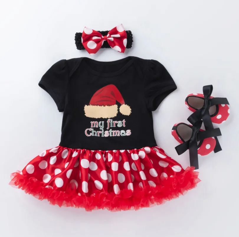 Лидер продаж Рождественский комплект одежды для маленьких девочек милый