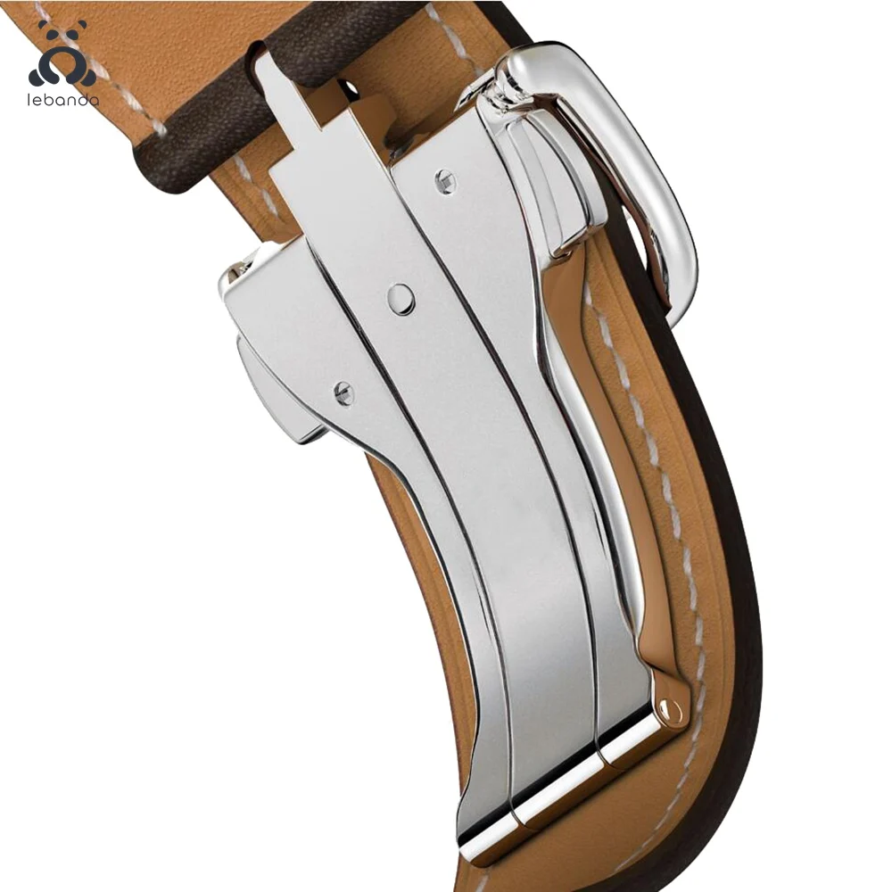 Ремешок Leband для Apple Watch 7 6 SE 5 4 3 кожаный дизайнерский браслет с пряжкой iwatch Swift Single
