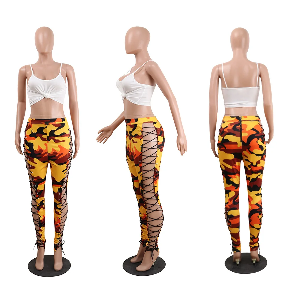 Женские брюки-карандаш OMILKA камуфляжные обтягивающие брюки с высокой талией