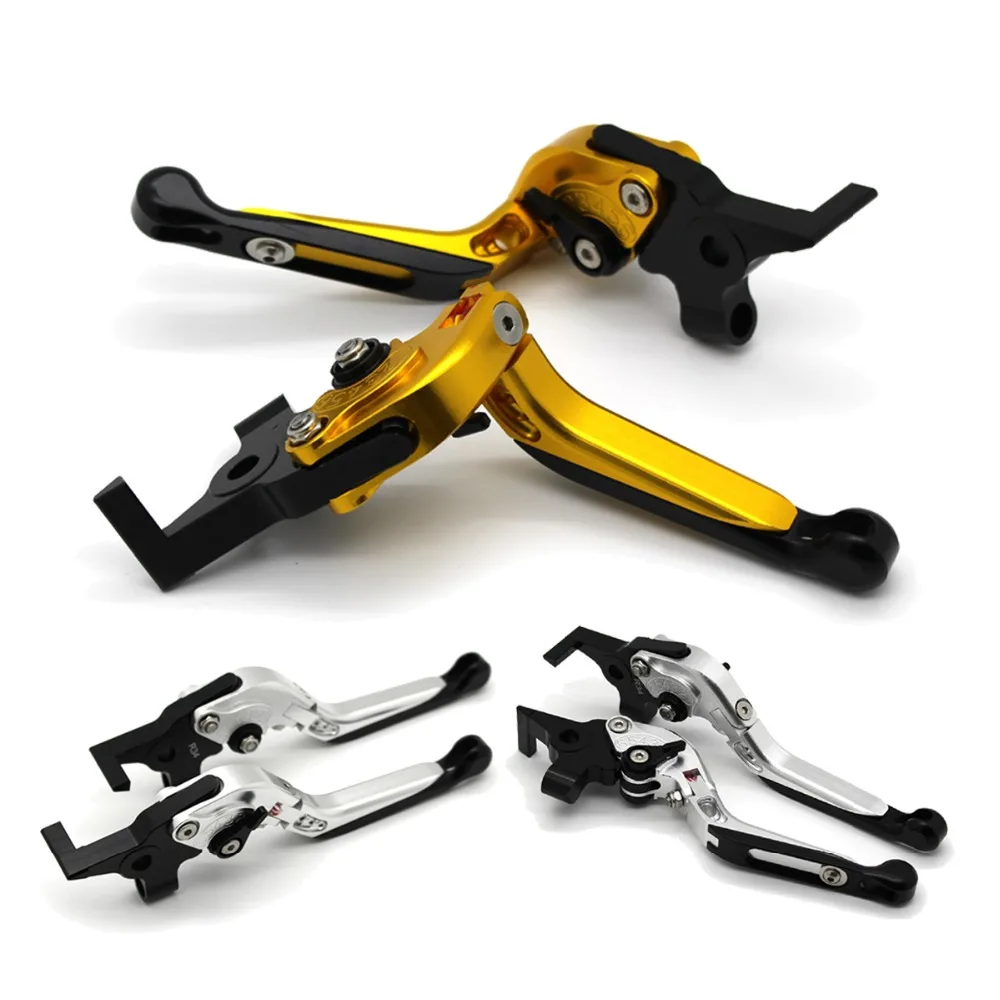 

with logo Motorcycle Frame Ornamental Foldable Brake Handle Extendable Clutch Lever For YAMAHA YZF R1 2009-2014