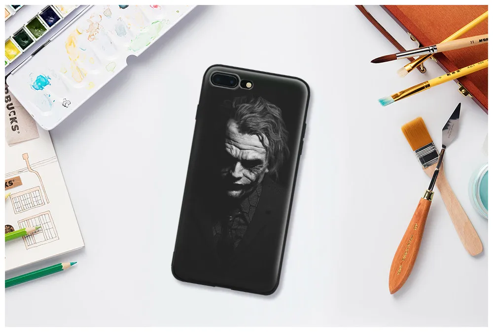 ЧЕРНЫЙ ДЖОКЕР хит Ledger мягкий силиконовый стеклянный чехол для телефона чехол для Apple iPhone 6 6s 7 8 Plus X XR XS 11 Pro max