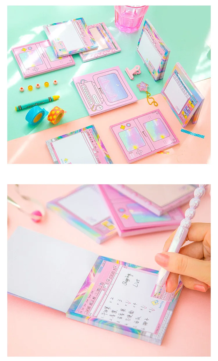 Kawaii Канцелярские товары компьютерный стиль scrachpad девушки розовый Липкие заметки портативный блокнот слова милый блокнот