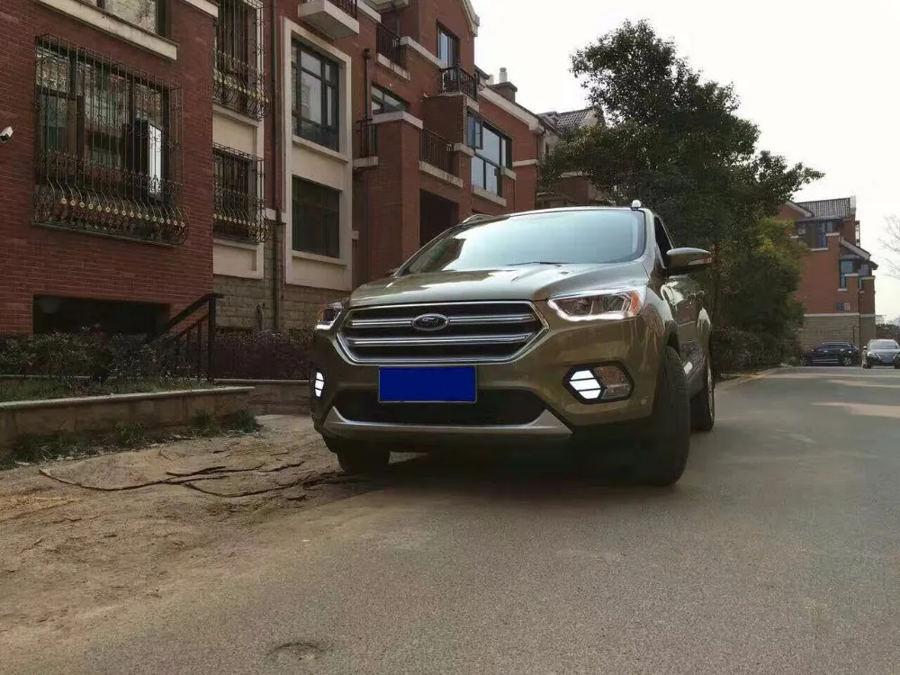 Светодиодные дневные ходовые огни SMK drl для ford escape kuga 2016 2017 + желтый сигнал