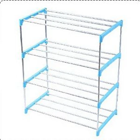 4 Layers Blue Бытовая полка для хранения обуви из нержавеющей стали, полка для украшения, аксессуары для гостиной, прихожей, шкафа, органайзер, полка для обуви - Цвет: 4 Layers Blue
