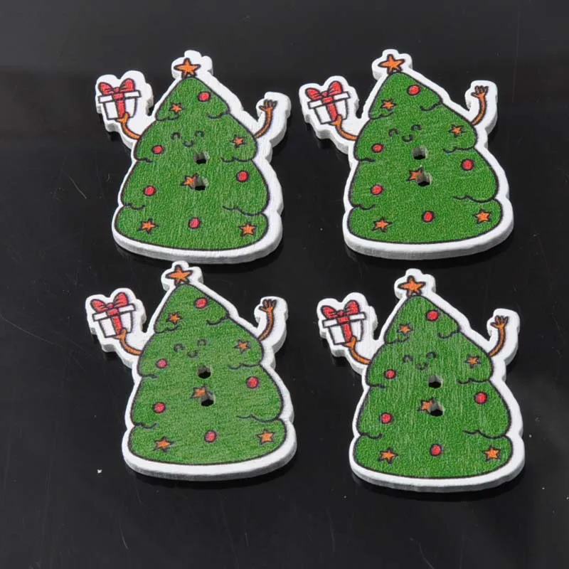 Мультяшная Рождественская елка, элемент для Рождественского украшения дома, 50 шт., 26x31 мм, MT0316