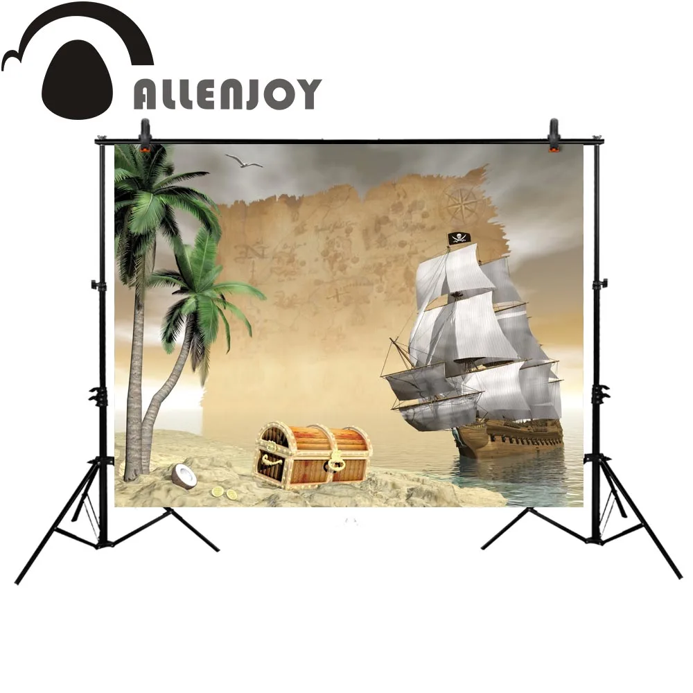 Allenjoy пират фон для фотосъемки день рождения море мультфильм детей