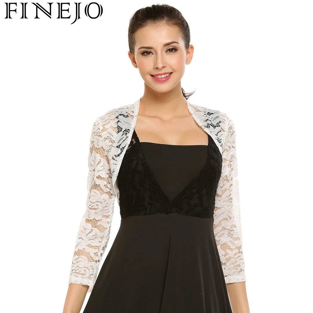 FINEJO лето осень кардиганы модные повседневные для женщин 3/4 рукав Цветочный