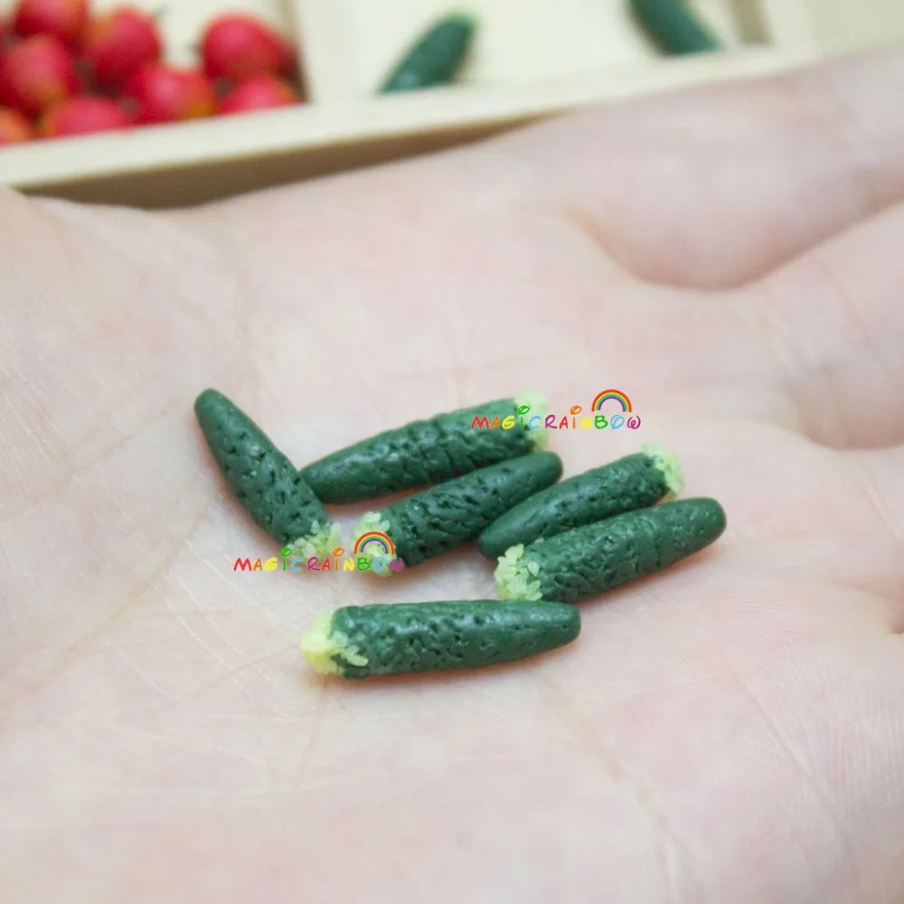 10 шт. ручной работы огурцы фрукты овощи для кукол кукольный домик миниатюрные 1:12 глиняная модель