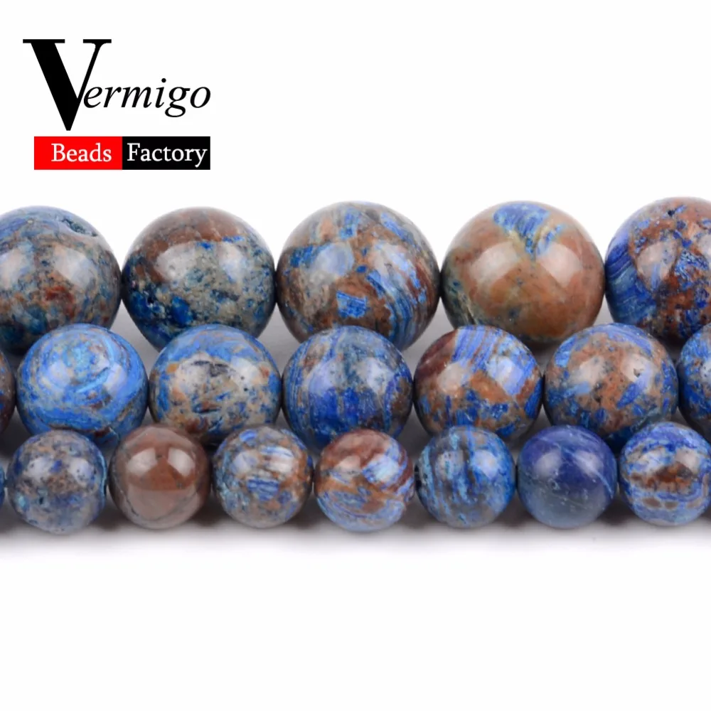 Синие Бусины Charoite из натуральных камней для изготовления бижутерии 6 8 10 мм