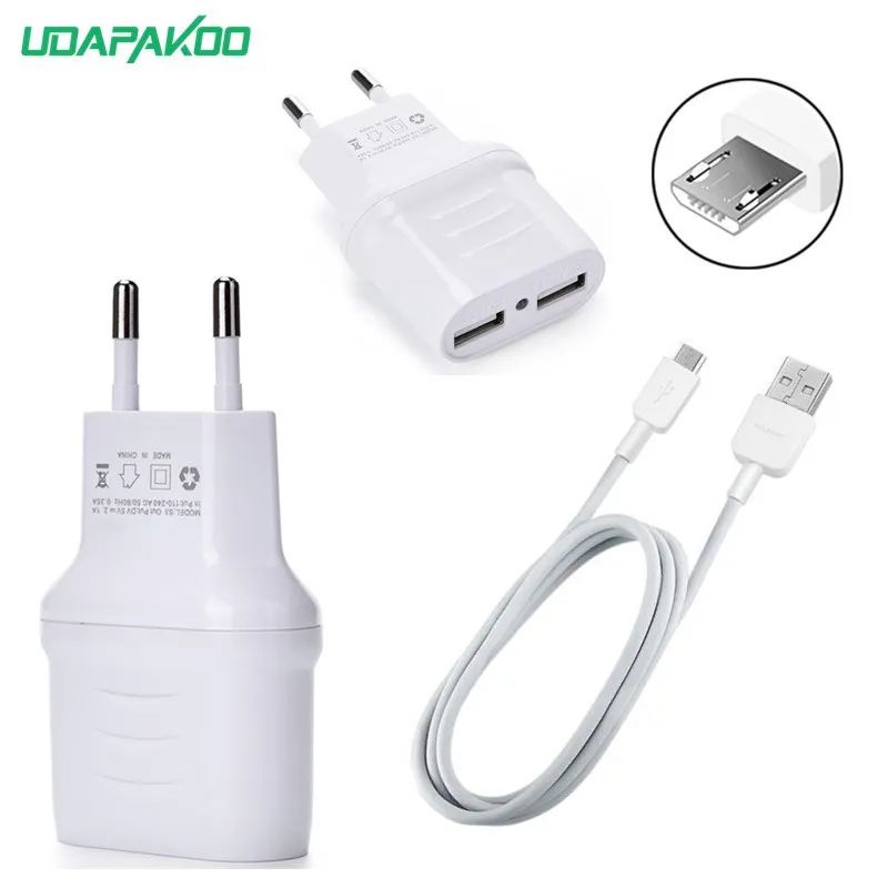 EU Plug 2 порта USB зарядное устройство 5 В 2A адаптер Micro зарядка для huawei xiaomi Redmi 1s 2s 3s 3X 4X