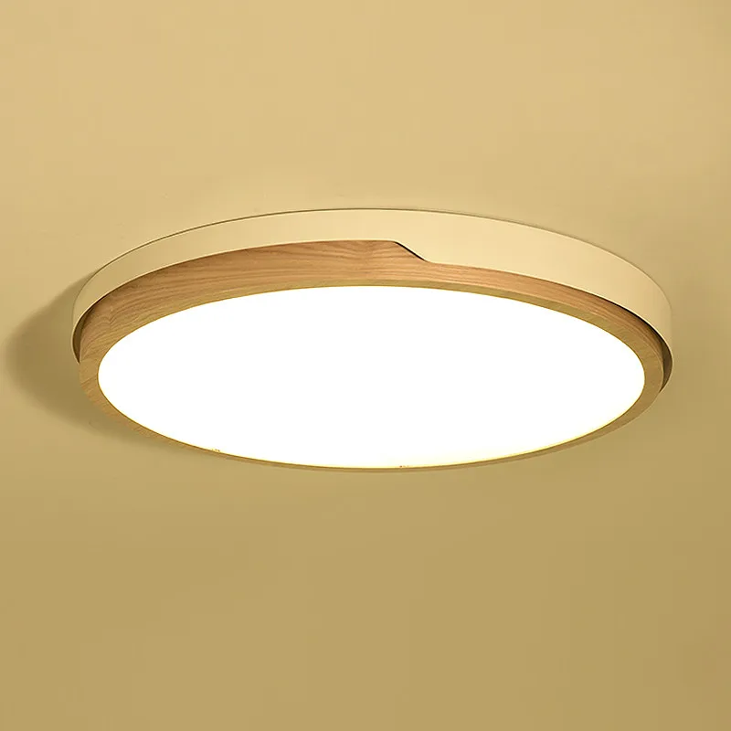 

LED Round Ceiling Lights Nordic Style Ceiling Mounted Lamp For Bedroom Dining Living Room Wooden Kitchen Lighting Fixture