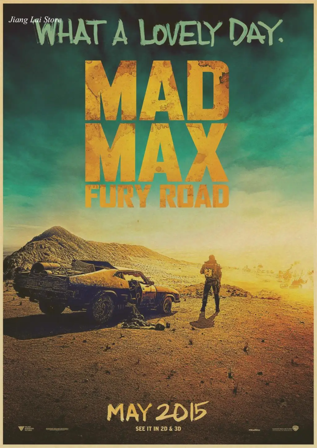 Винтажный постер Mad max Дорога ярости Том Харди Charlize Терон постер фильма плакат ретро Стикеры из крафтовой бумаги Ретро плакат