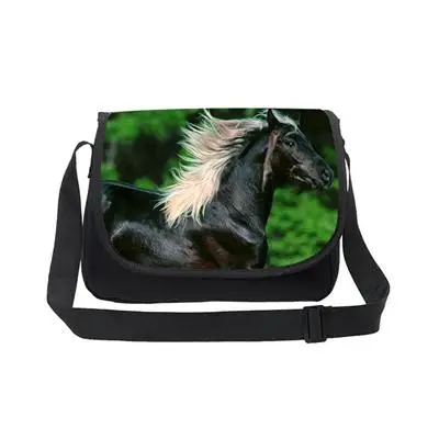 Прохладный девочек-подростков школьная crossbag 3D Crazy Horse один сумка для детей среднего студента Книга сумка Для женщин одного плеча - Цвет: Ярко-розовый