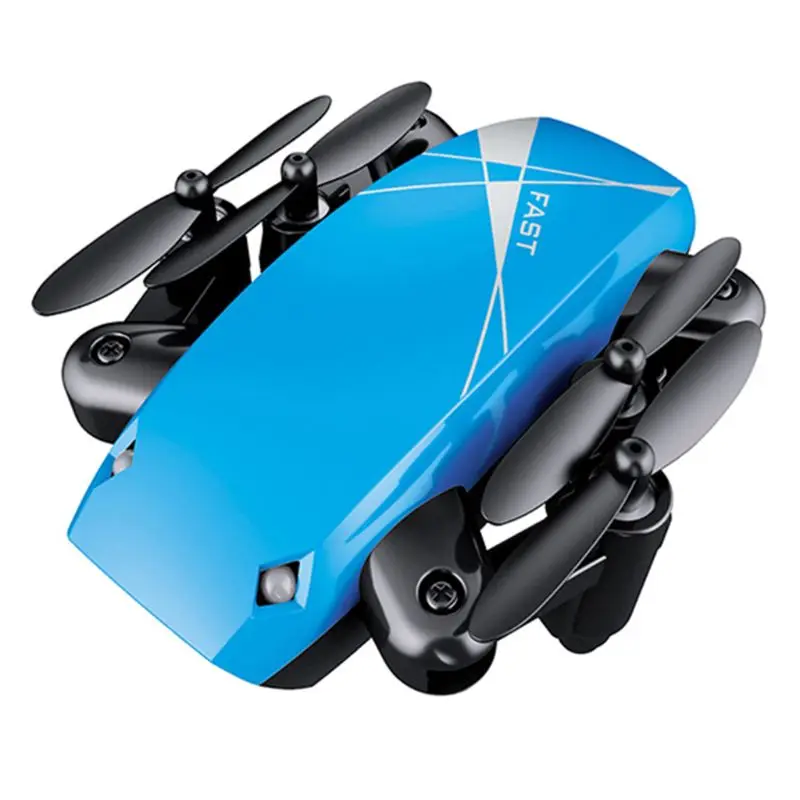 3TT300907-BL S9HW мини Радиоуправляемый Дрон с камерой 0.3MP Квадрокоптер WiFi FPV Микро Карманный Детский Рождественский подарок игрушка - Цвет: 3TT300907-BL