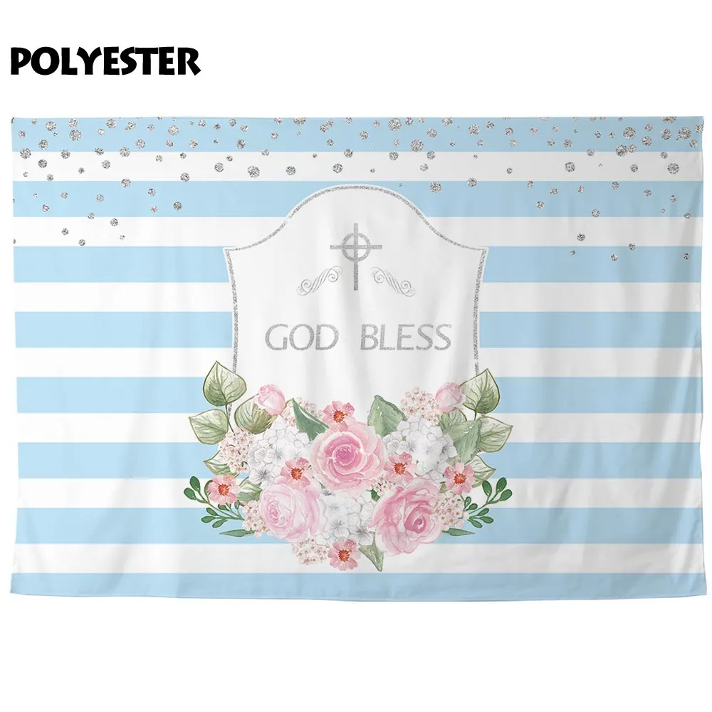 Allenjoy фоны для фотостудии в синюю полоску серебряные точку крест цветок Бог