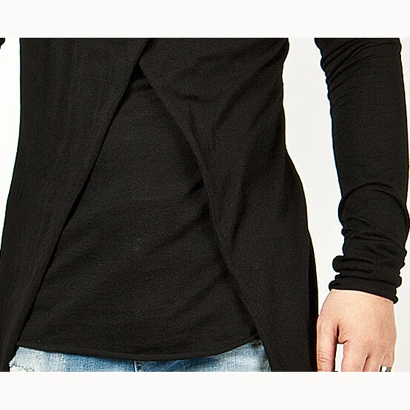 Мужская футболка с длинным рукавом Moomphya длинная поперечным слоем и ласточкиным