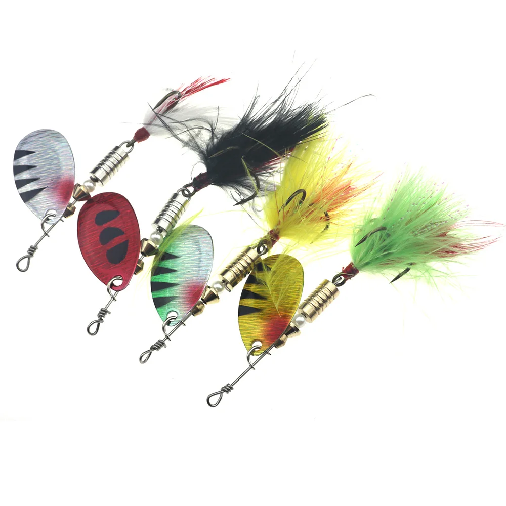 Rompin Спиннер Φ Jig Shads для ловли нахлыстом блестящая ложка форели приманки с перьями