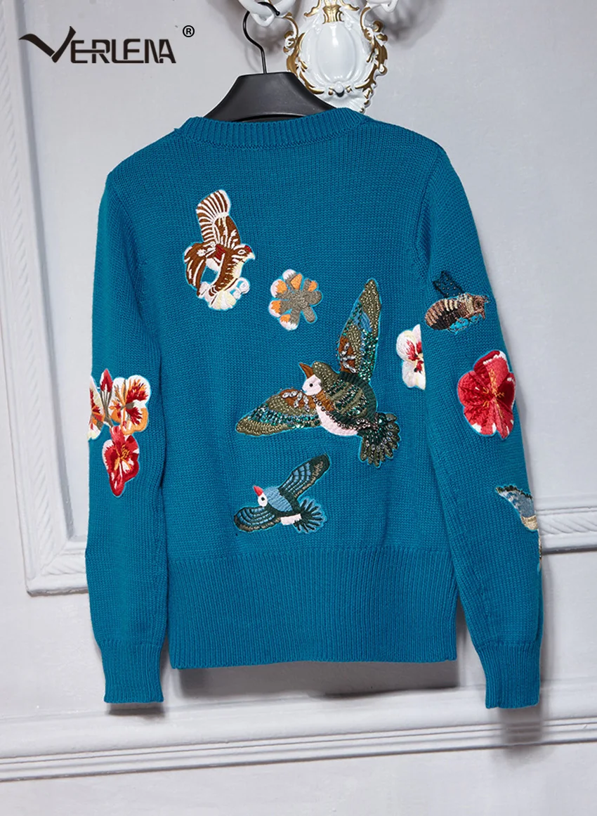 Verlena осень 2019 толстый теплый шерстяной зимний свитер для женщин Стразы животные