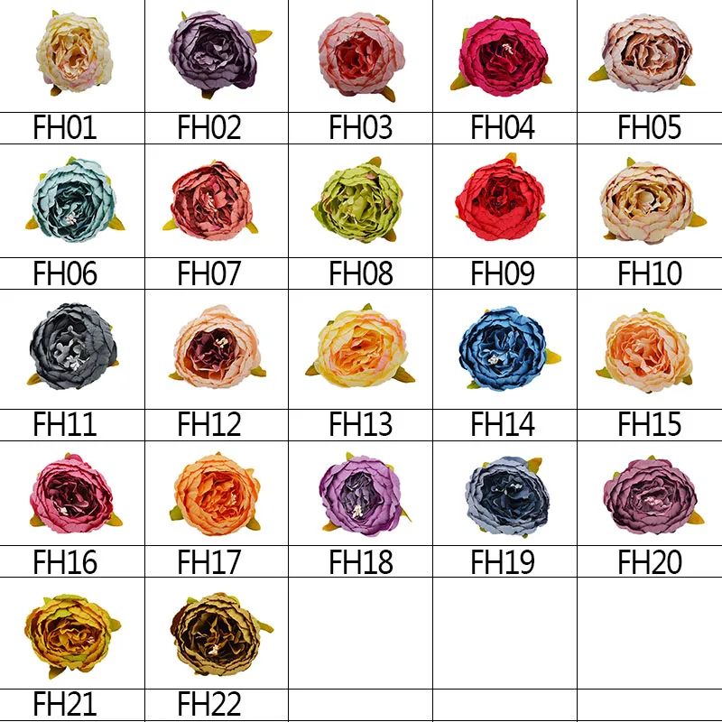 1pc 8cm Big Artificial Peony Flower Heads DIY Silk Flower Head for Wedding Home Party Decoration Flowers Fake Flower
