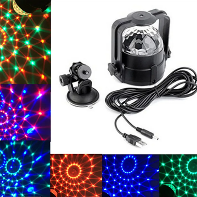 Светодиодный сценический RGB-шар с голосовым управлением 3 Вт вращающийся